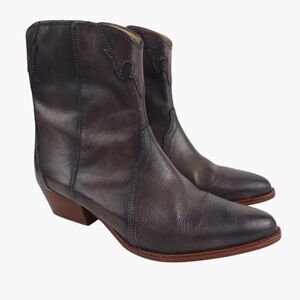 FREE PEOPLE New Frontier Western Boots 40 US 10 Carbon Gray Distres